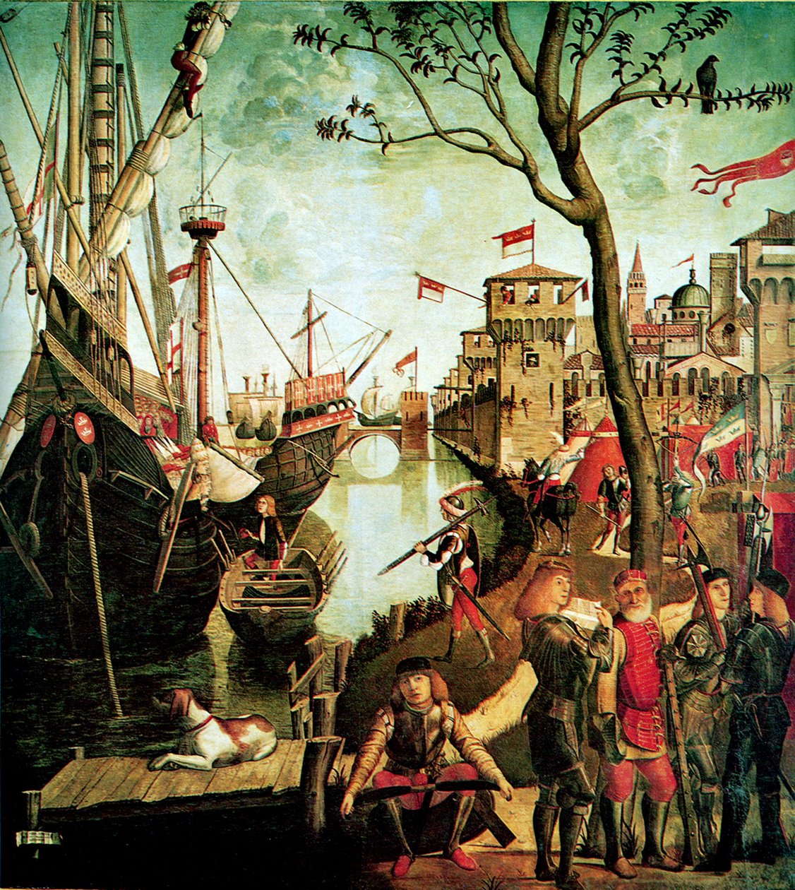 Llegada de Santa Úrsula a Colonia Durante el Sitio por los Hunos La Leyenda de Santa Úrsula de Vittore Carpaccio