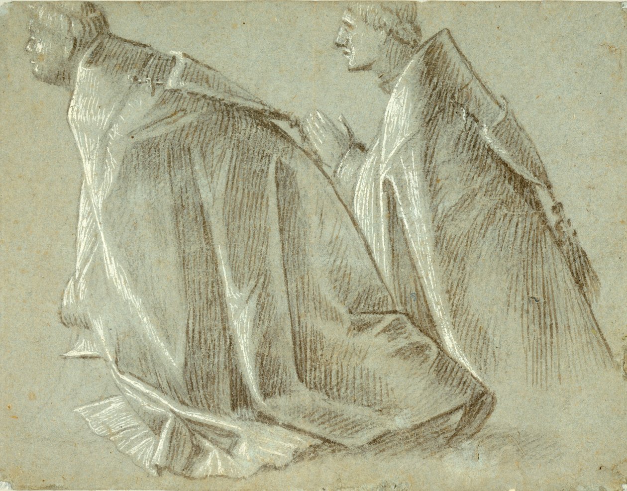 Carpaccio - Estudio de dos clérigos arrodillados (recto), 1507-1508 de Vittore Carpaccio