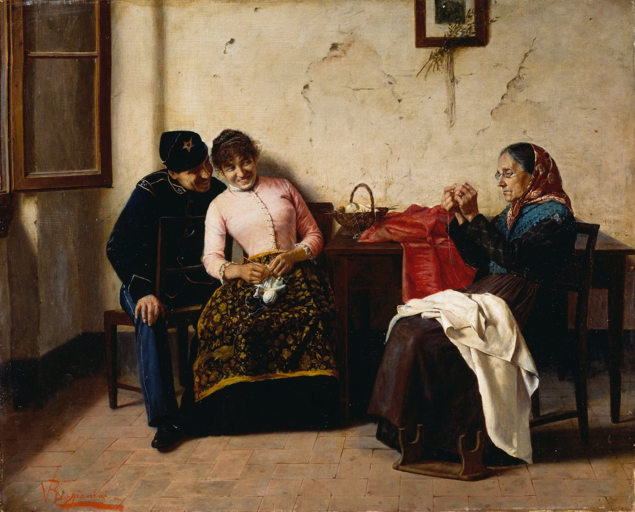 El pretendiente, de Vittorio Reggianini (1858-1938), óleo sobre lienzo, 65x59,5 cm de Vittorio Reggianini