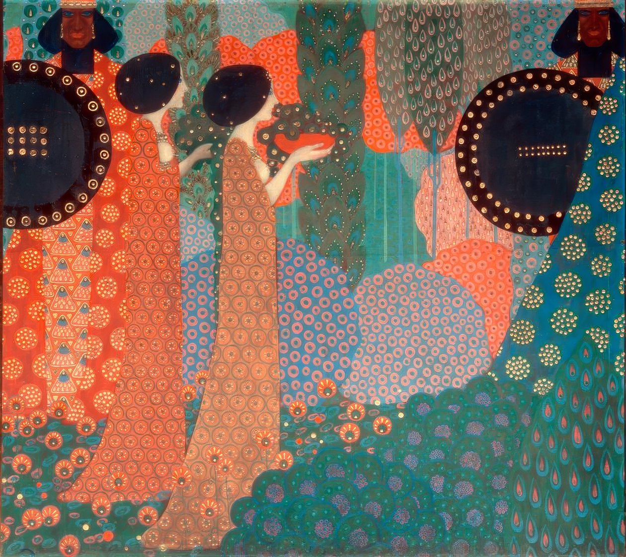 Las princesas y los guerreros de Vittorio Zecchin