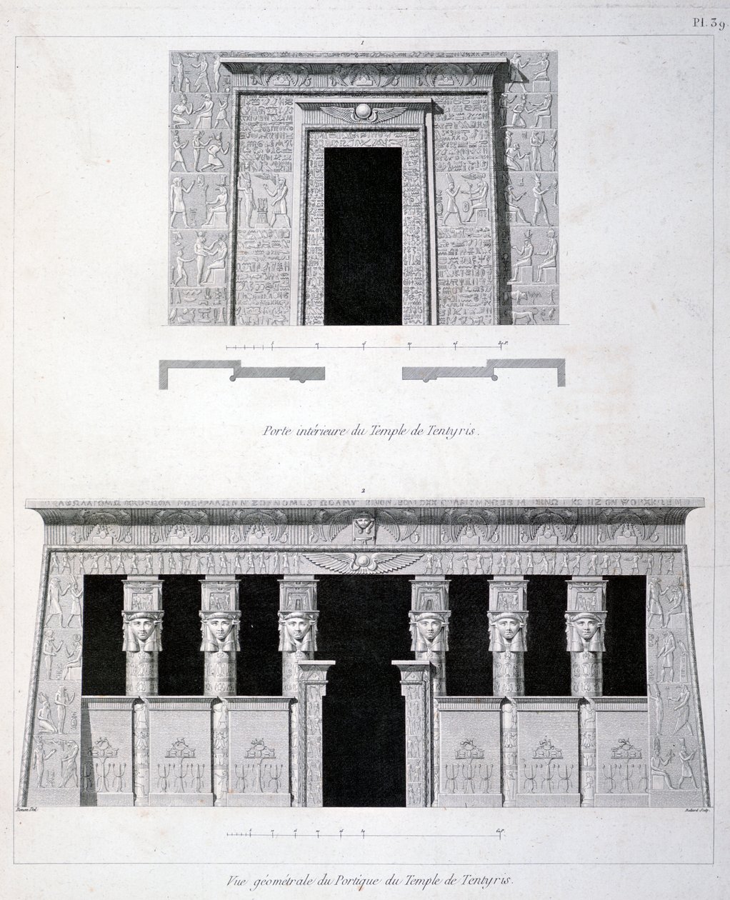 Un portal y andamio en el Templo de Tentyris, siglo XIX de Vivant Denon