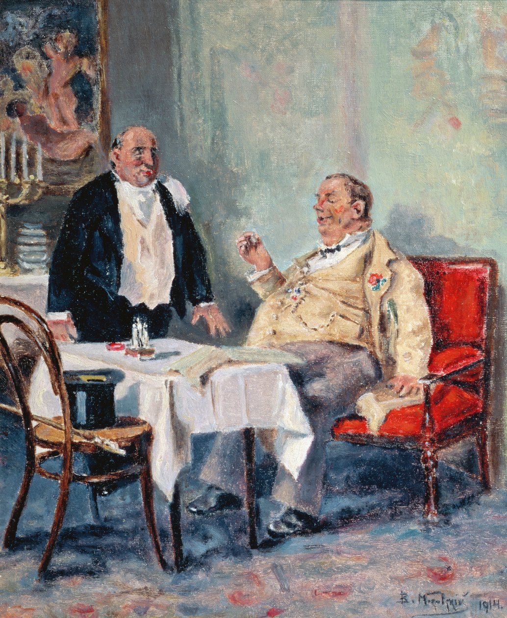 En un restaurante, 1914 de Vladimir Egorovic Makovsky