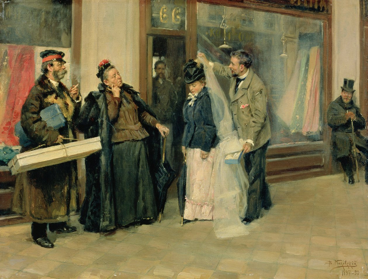 La elección de los regalos de boda, 1897-98 de Vladimir Egorovic Makovsky