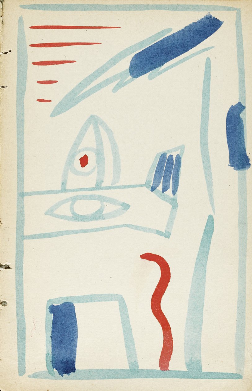 Ilustración para La leche de yeguas por David Burlyuk y otros de Vladimir Davidovich Burliuk