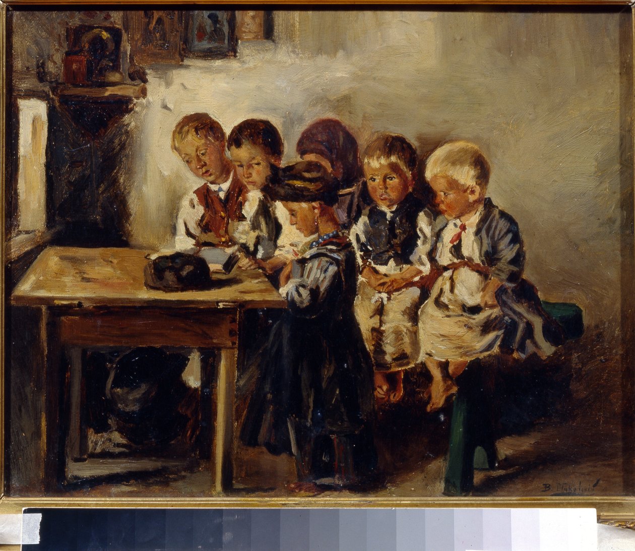 Espera a la señora. (Esperando al Maestro). Pintura de Vladimir Yegorovich Makovsky (Makovsky, Makovskij) (1846-1920), óleo sobre lienzo de Vladimir Egorovic Makovsky