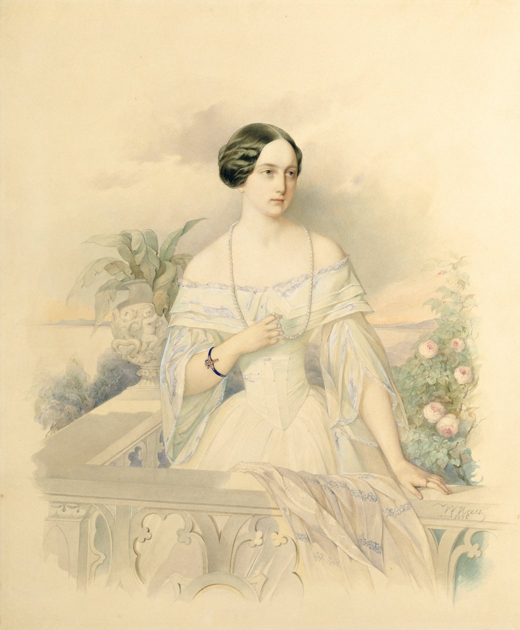 Retrato de la Gran Duquesa Olga Nikolaevna, 1846 de Vladimir Ivanovich Hau