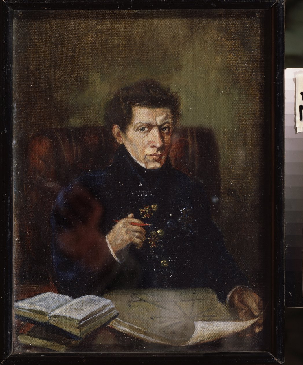 Retrato del matemático Nikolai Lobachevski (Lobatchevski) (1792-1856). Pintura de Vladimir Yakovlevich Perelman (1892-1967), óleo sobre lienzo, ca. 1940. Arte ruso del siglo XX, arte soviético. Museo de Arte de la República de Udmurt, Ljevsk (Rusia). de Vladimir Lochevski Perelman