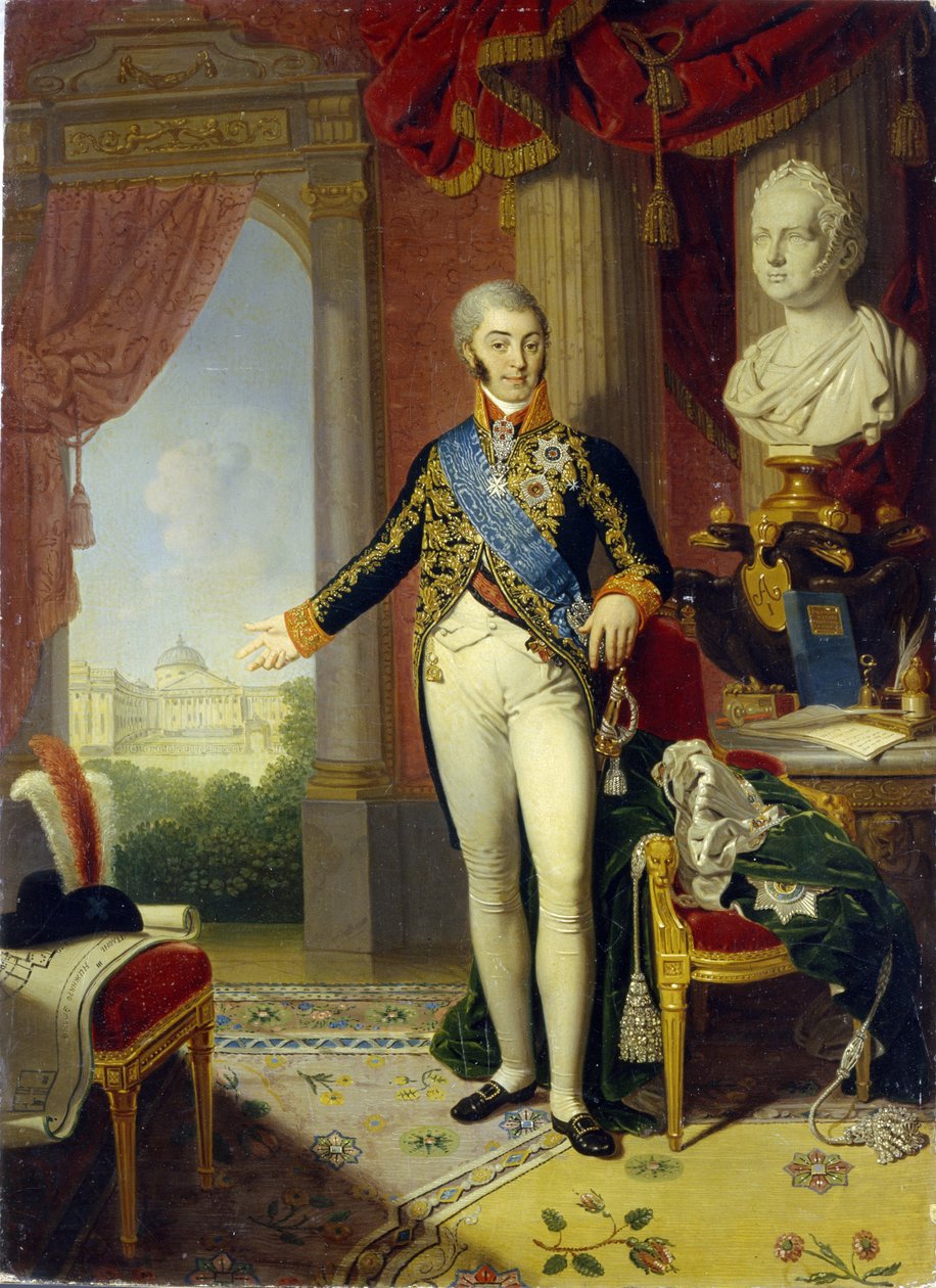 Retrato del conde Nikolai Petrovich Sheremetev (1751-1809) (retrato del conde N.P. Sheremetev). Pintura de Vladimir Lukich Borovikovsky (o Borovikovski) (1757-1825), óleo sobre lienzo de Vladimir Lukich Borovikovsky