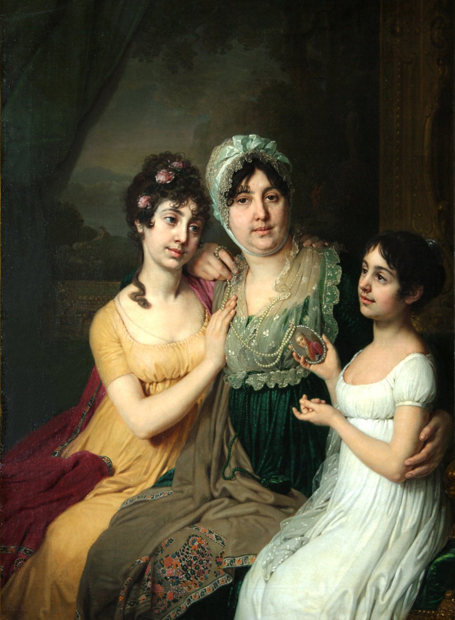 Retrato de la Condesa Anna Bezborodko con sus hijas Lyubov y Cleopatra de Vladimir Lukich Borovikovsky