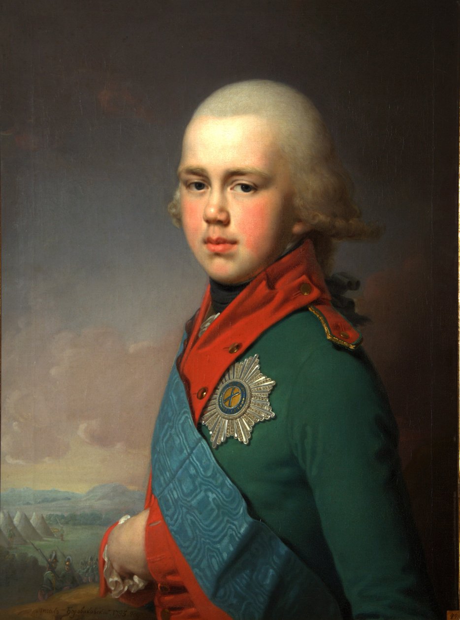 Retrato del Gran Duque Constantino Pavlovich de Rusia 1779-1831, 1795 de Vladimir Lukich Borovikovsky