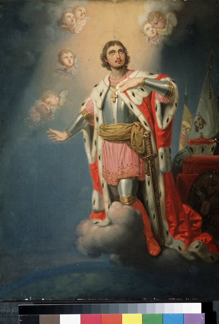 ""Representation du heros national russe Alexandre de la Neva (ou Alexandre Nevski ou Alexander Nevsky) (1220-1263) prince de Novgorod"" Peinture de Vladimir Lukich Borovikovsky (ou Borovikovski) (1757-1825) State Tretyakov Gallery, Moscou de Vladimir Lukich Borovikovsky