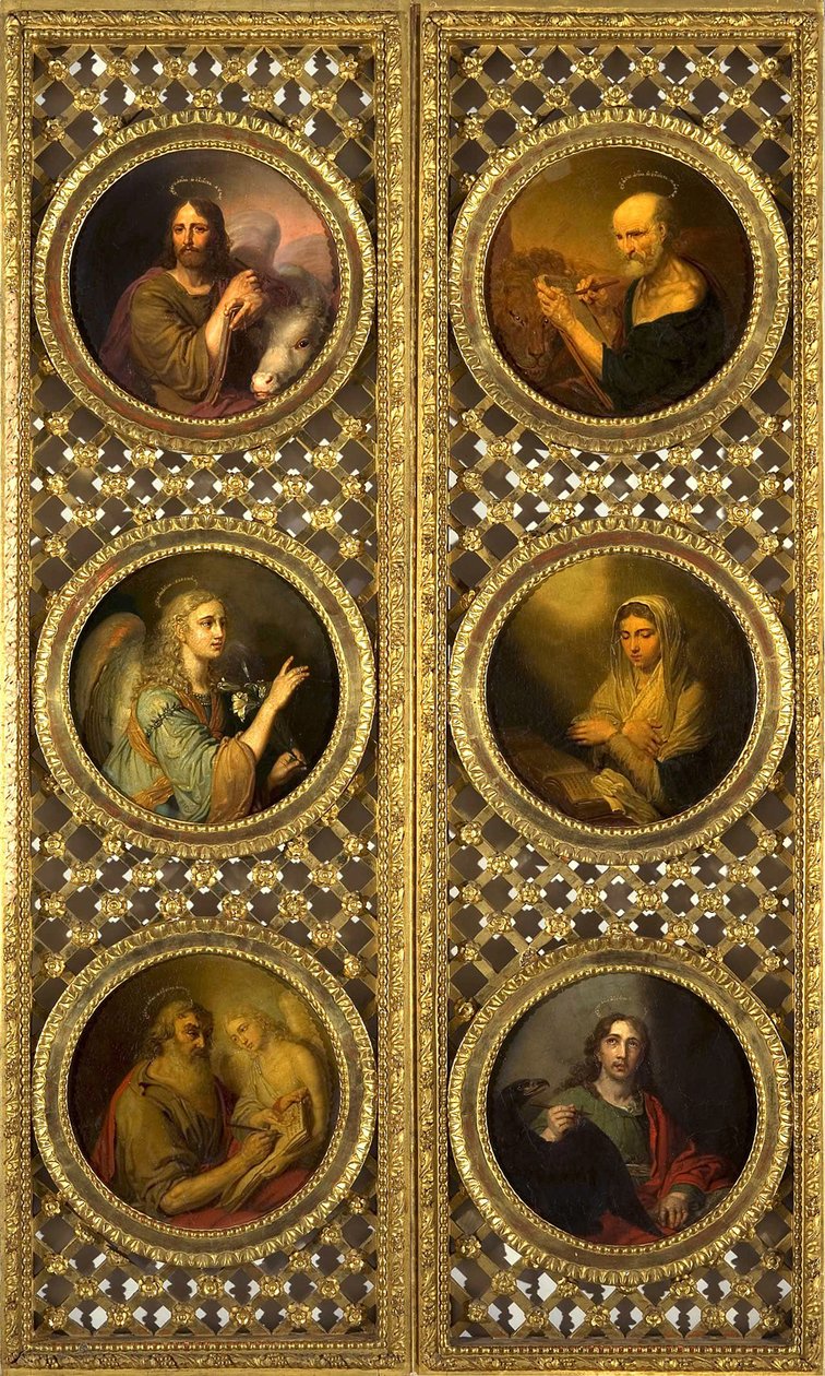 Puertas Reales con Cristo, la Virgen, el Arcángel Gabriel y los Cuatro Evangelistas, 1804-09 de Vladimir Lukich Borovikovsky