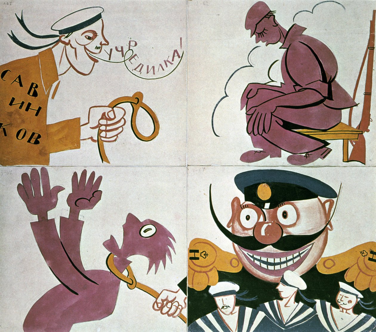 Caricatura contra la Asamblea Constituyente de Vladimir Mayakovsky