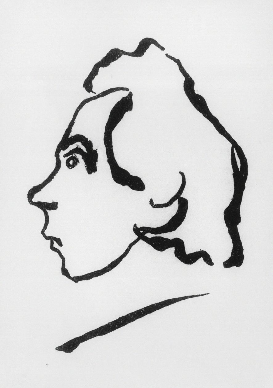 Retrato de Viktor Vladimirovich Khlebnikov, más conocido por el seudónimo de Velimir Khlebnikov (1885-1922) (dibujo) de Vladimir Vladimirovic Majakovskij