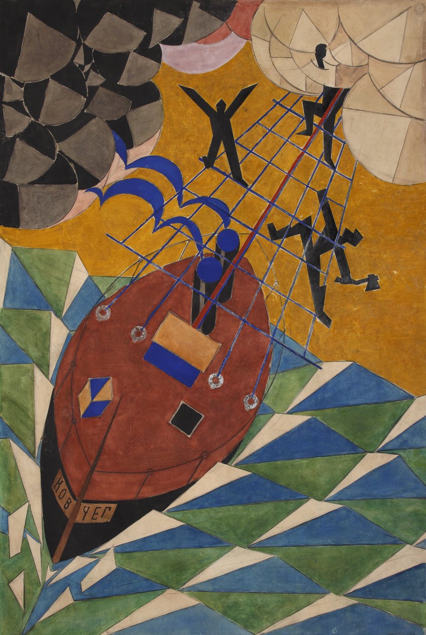 El arca. Diseño de escenario para la obra de teatro Mystery-Bouffe de Vladimir Mayakovsky, 1919 de Vladimir Vladimirovich Mayakovsky