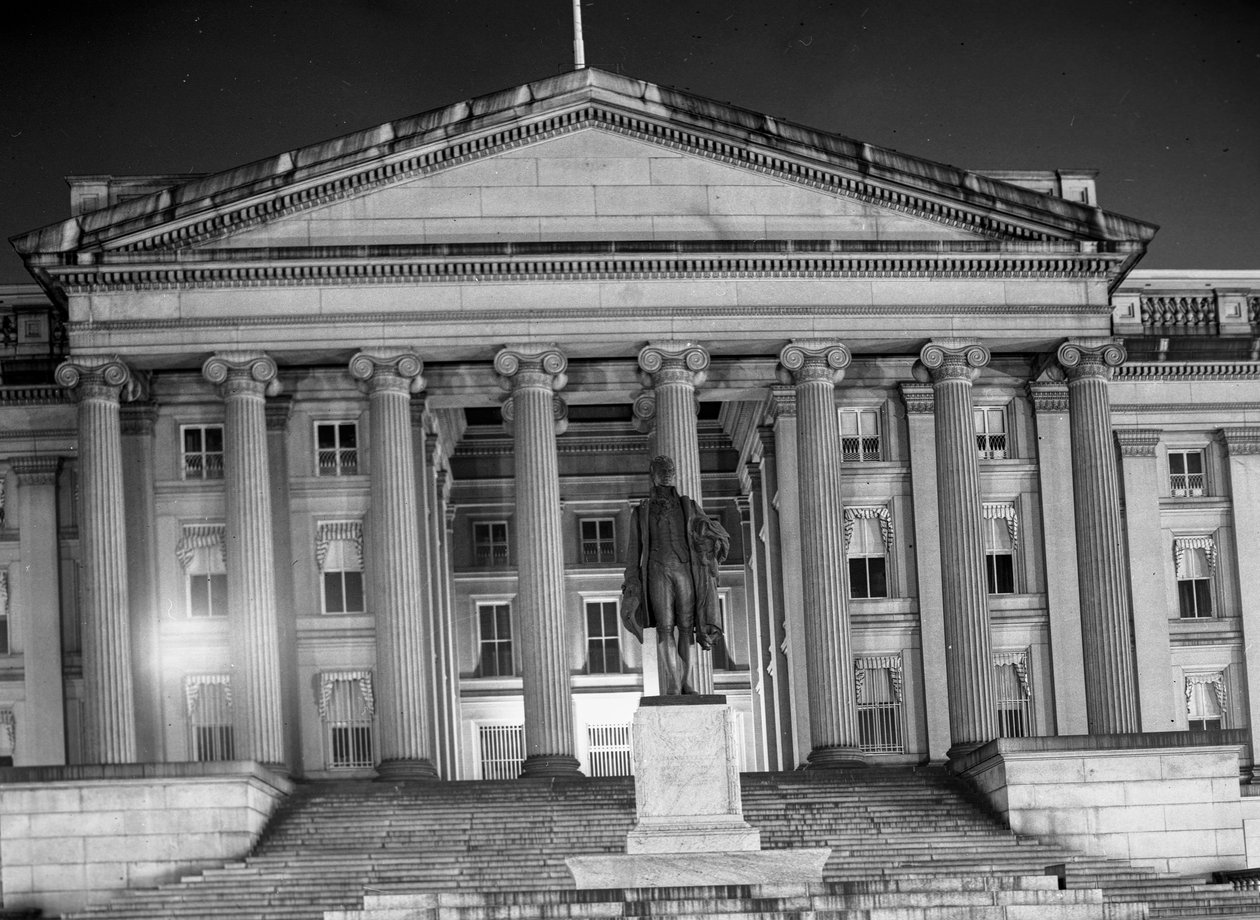 Edificio del Tesoro, Washington de noche de Volkmar Wentzel