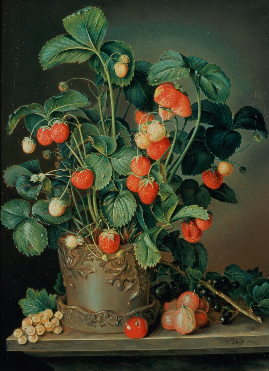 Naturaleza muerta con fresas de W. Weiss