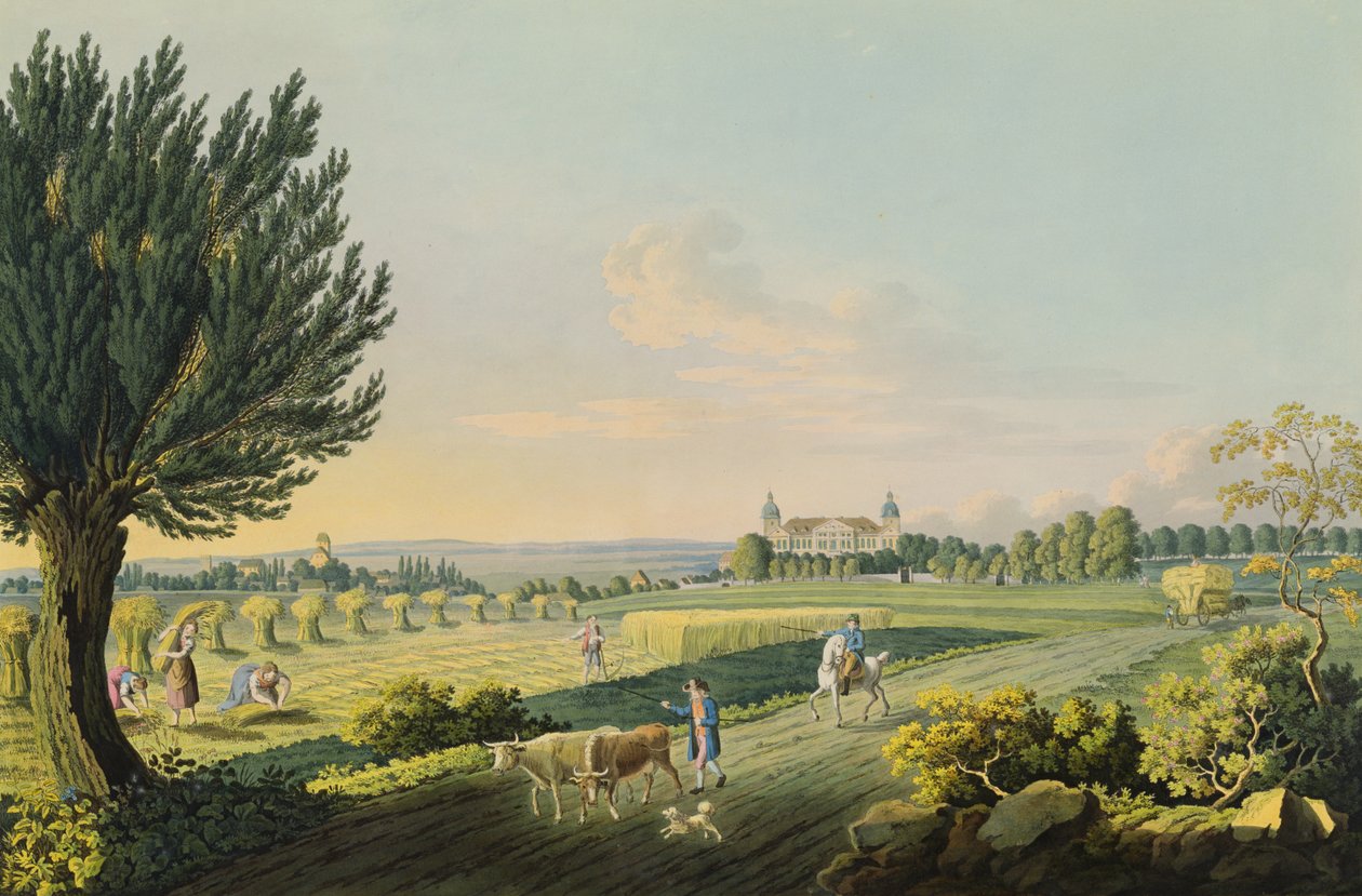 Vista de Hundisburg grabada por Carl August Richter (1770-1848) de W. after Behrendsen