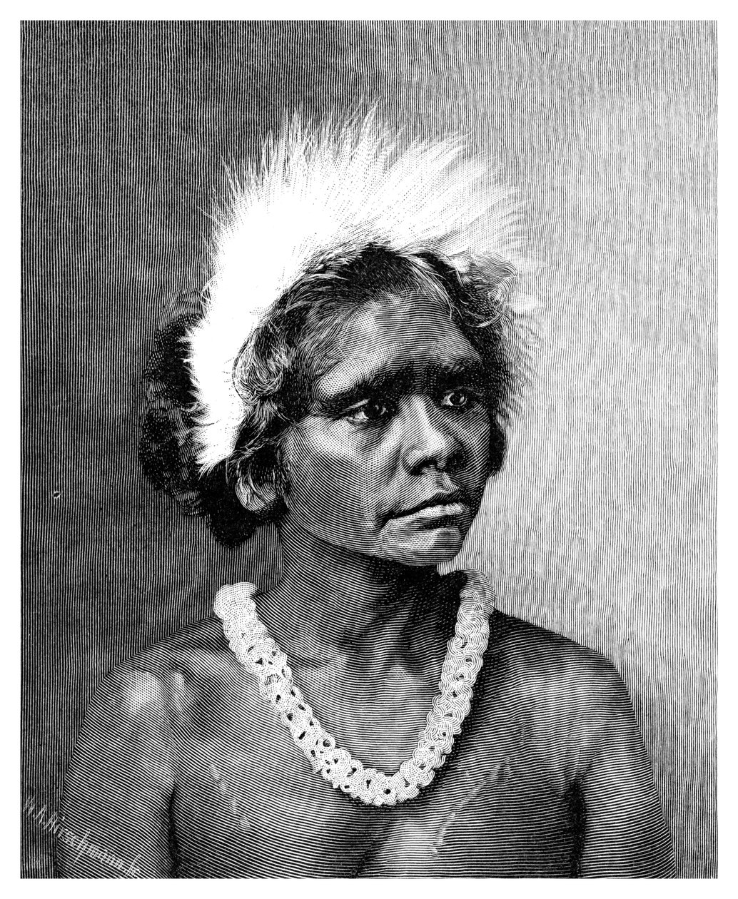 Una mujer aborigen, 1886 de WA Hirschmann