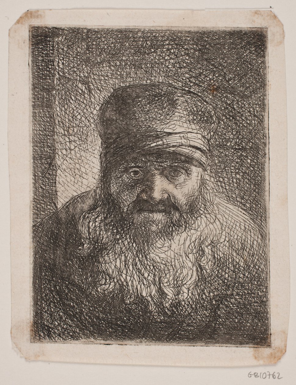 Viejo barbudo. Retrato de busto de frente de W.A. Müller