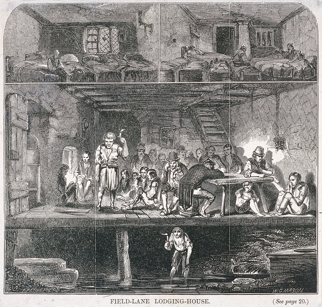 Casa de alojamiento de Field Lane, Londres, 1847 de WG Mason