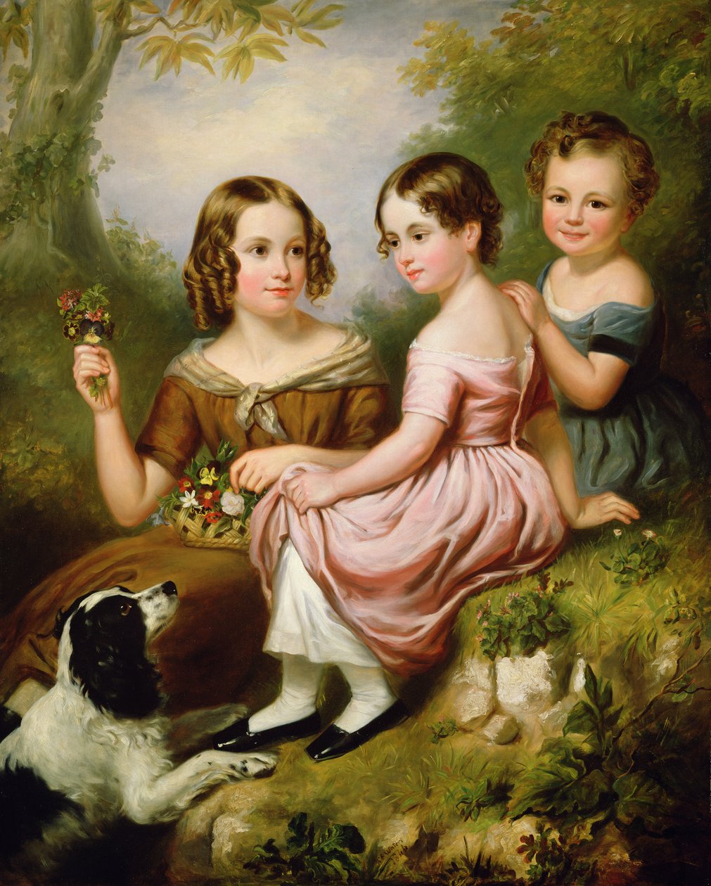 Retrato de tres niños, 1846 de W.R. Waters