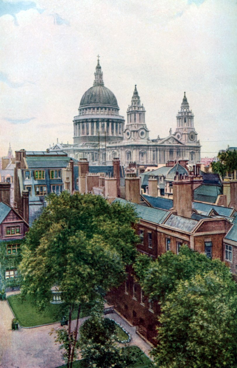 Vista desde el Old Bailey hacia la Catedral de San Pablo, Londres, c1930s de W.S. Campbell
