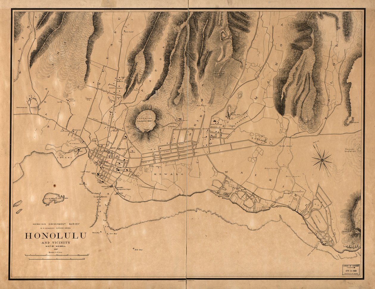 Honolulu y alrededores de W. A.; Alexander Wall