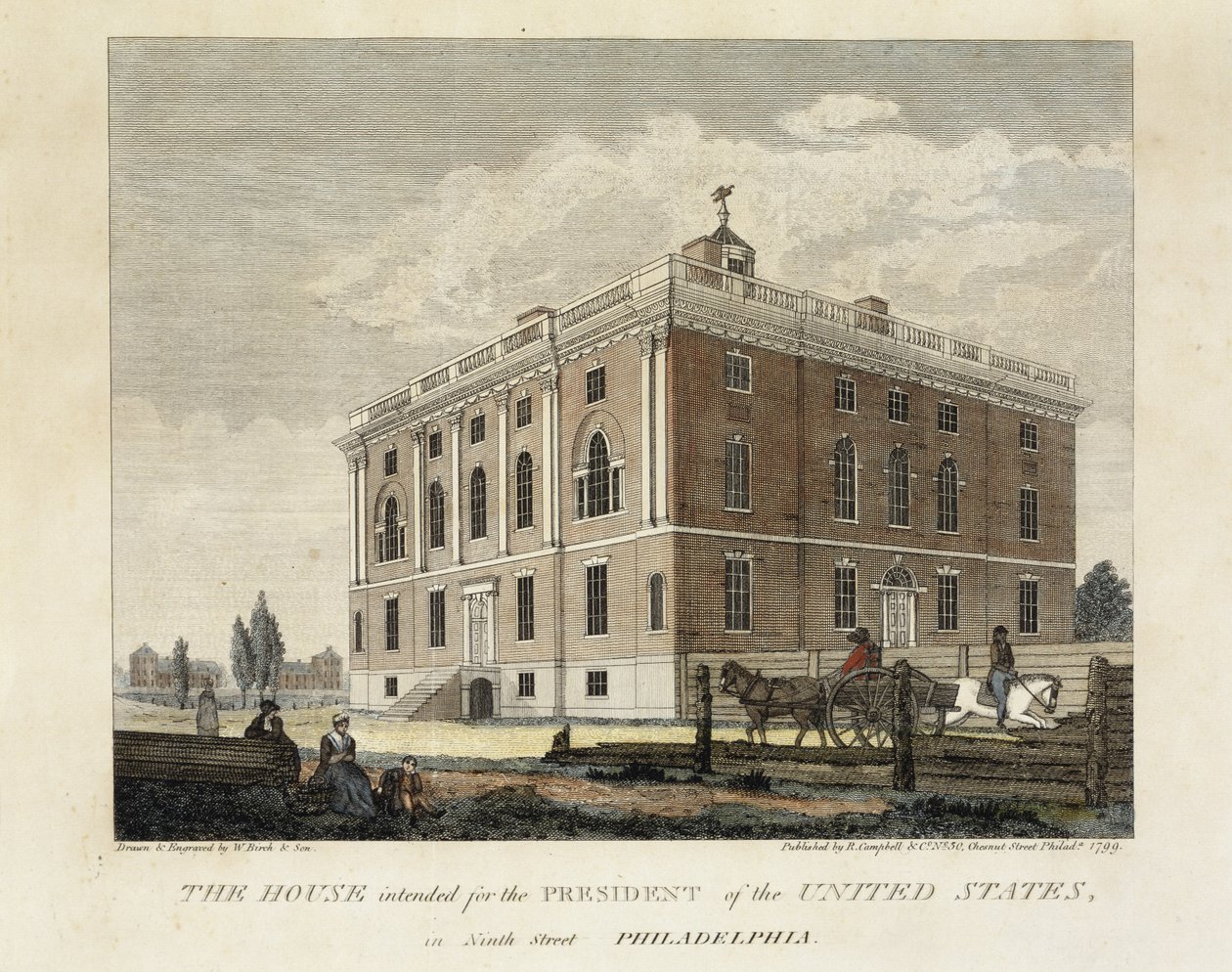 La casa destinada al presidente de los Estados Unidos en Ninth Street, Filadelfia de W. Birch and Son