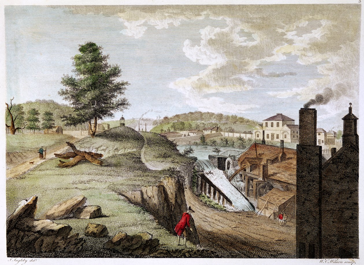 Molino de latón de Greenfield cerca de Holywell, Flintshire, Gales, 1792 de W. C. Wilson