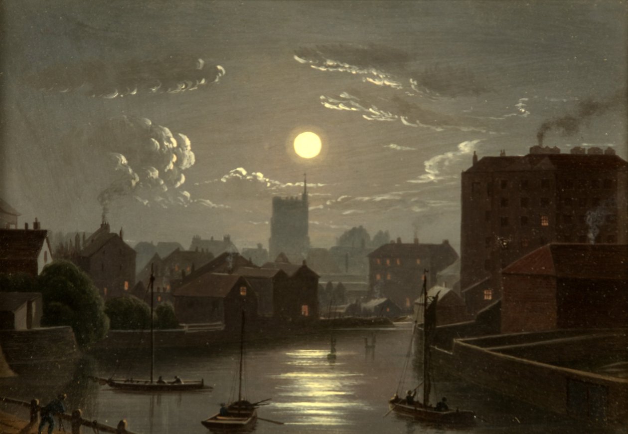 Bristol - Escena a la luz de la luna de W. Crambrook