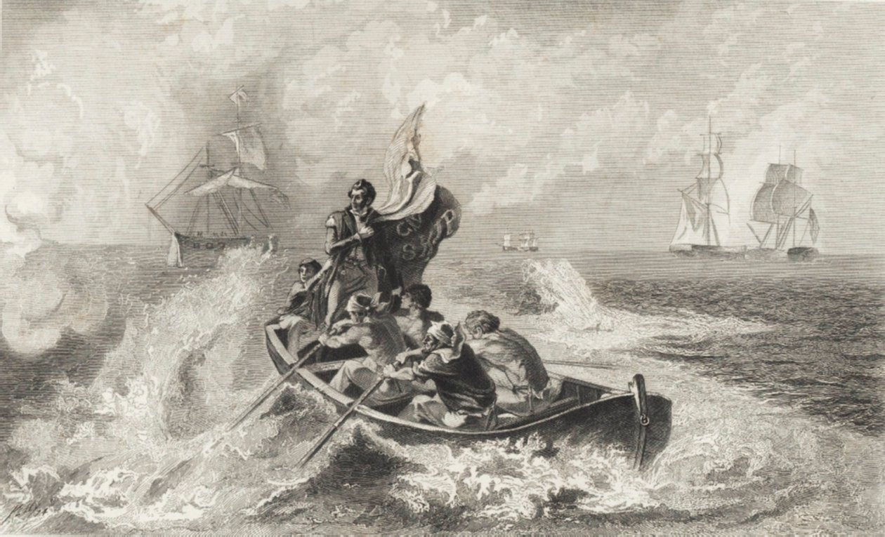 Batalla del Lago Erie (litografía) de John Ward Dunsmore
