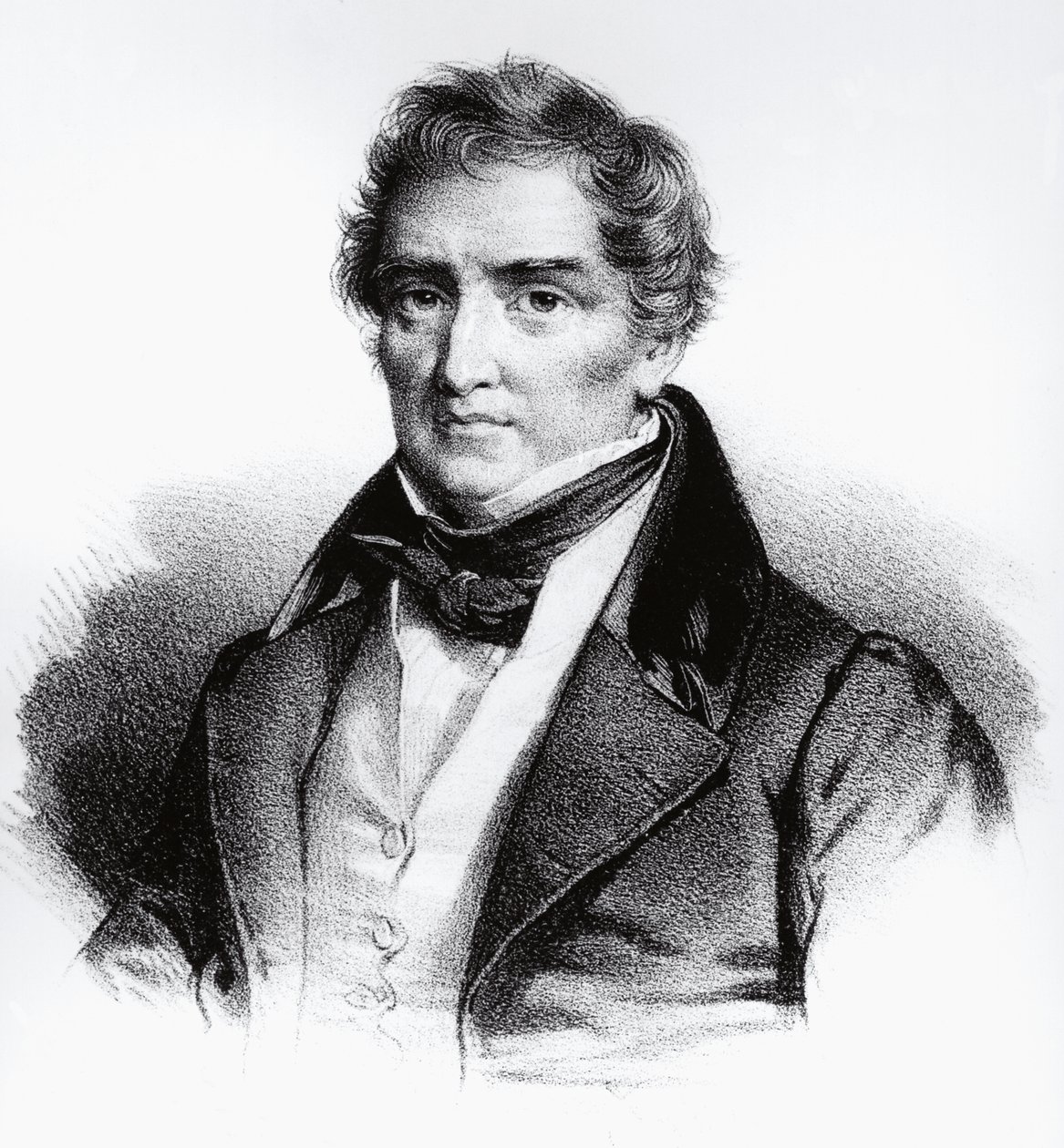 Retrato de Francois Joseph Victor Broussais (1772-1838), médico francés (grabado) de John Ward Dunsmore