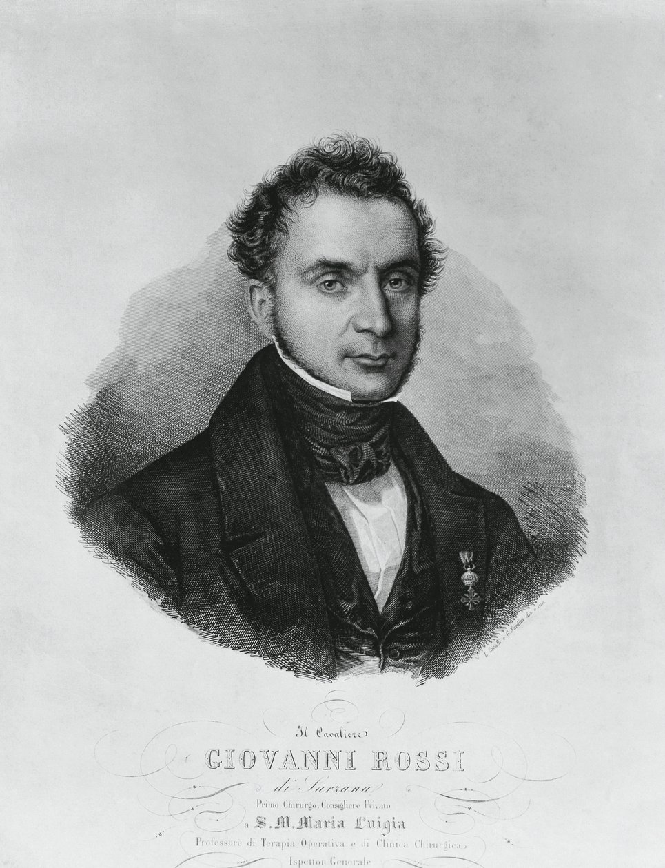 Retrato de Giovanni Rossi (siglo XIX), cirujano italiano, grabado después de una pintura de Enrico Bandini (1807-1888) de John Ward Dunsmore