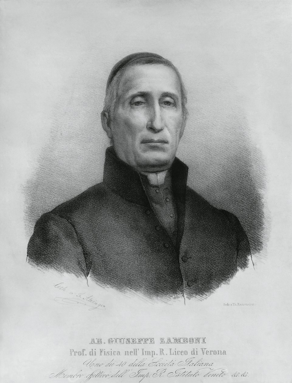 Retrato de Giuseppe Zamboni (1776-1846), sacerdote católico y físico italiano de John Ward Dunsmore