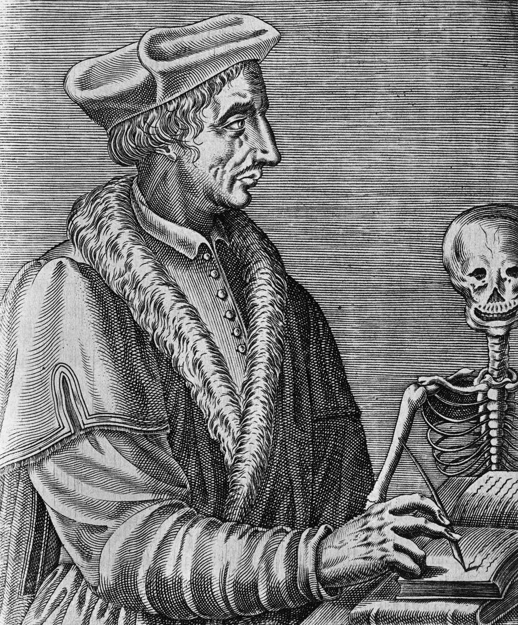 Retrato de Jean Francois Fernel (1497-1558), médico, astrónomo y matemático francés, grabado por Nicolas II de Larmessin (ca 1638-1694) de John Ward Dunsmore
