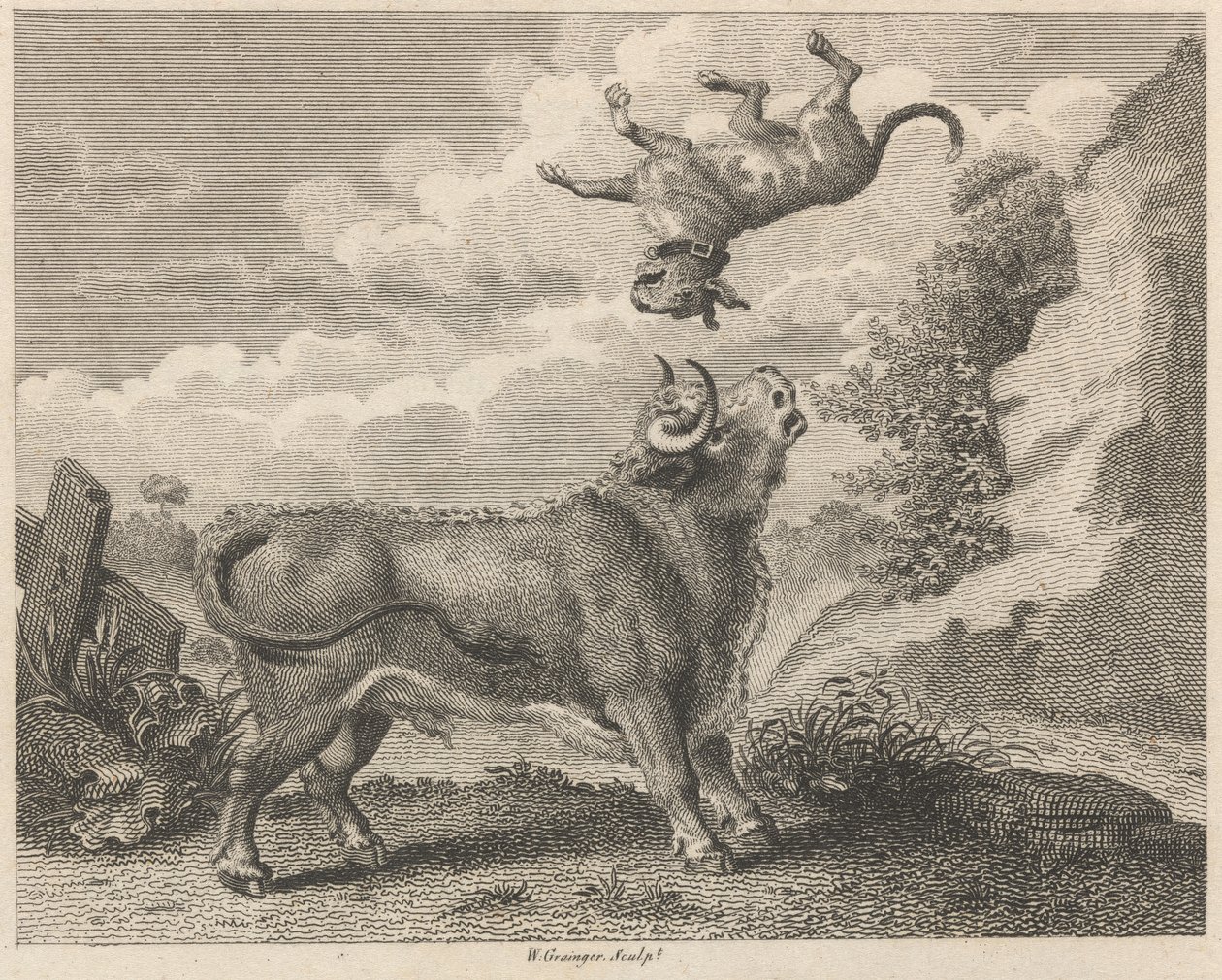 El toro y el mastín de W. Grainger