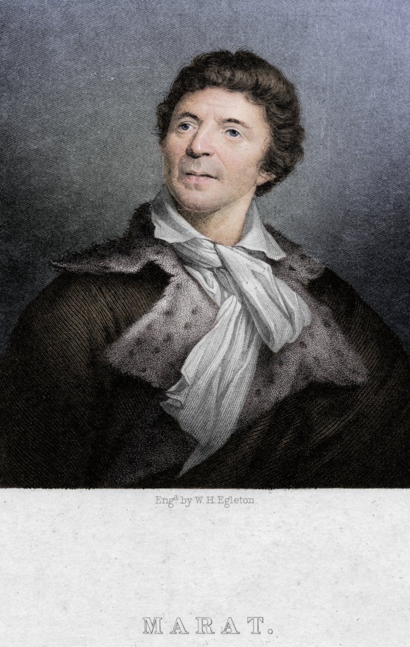 Jean-Paul Marat 1743-1793, médico, científico y teórico político, c1830 de W. H. Egleton