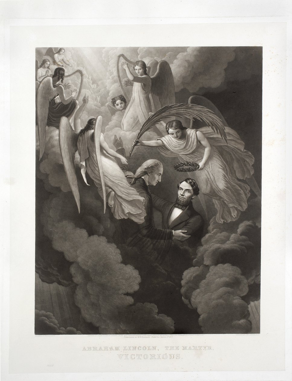 Abraham Lincoln, el mártir, victorioso, grabado por John Sartain (1808-97), c.1866 de W. H. Hermans