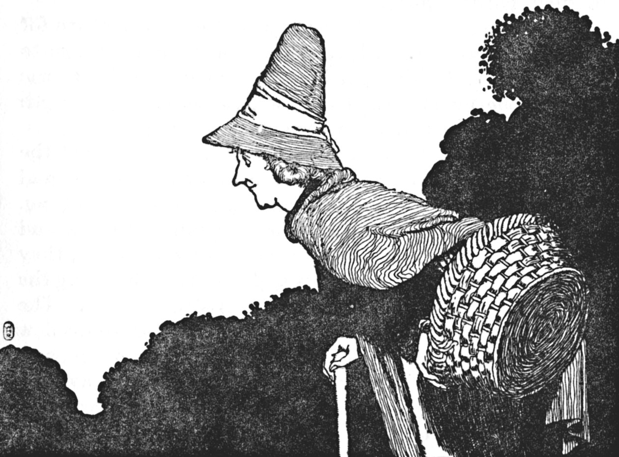 Y conoció a una anciana con una cesta llena de bayas de William Heath Robinson