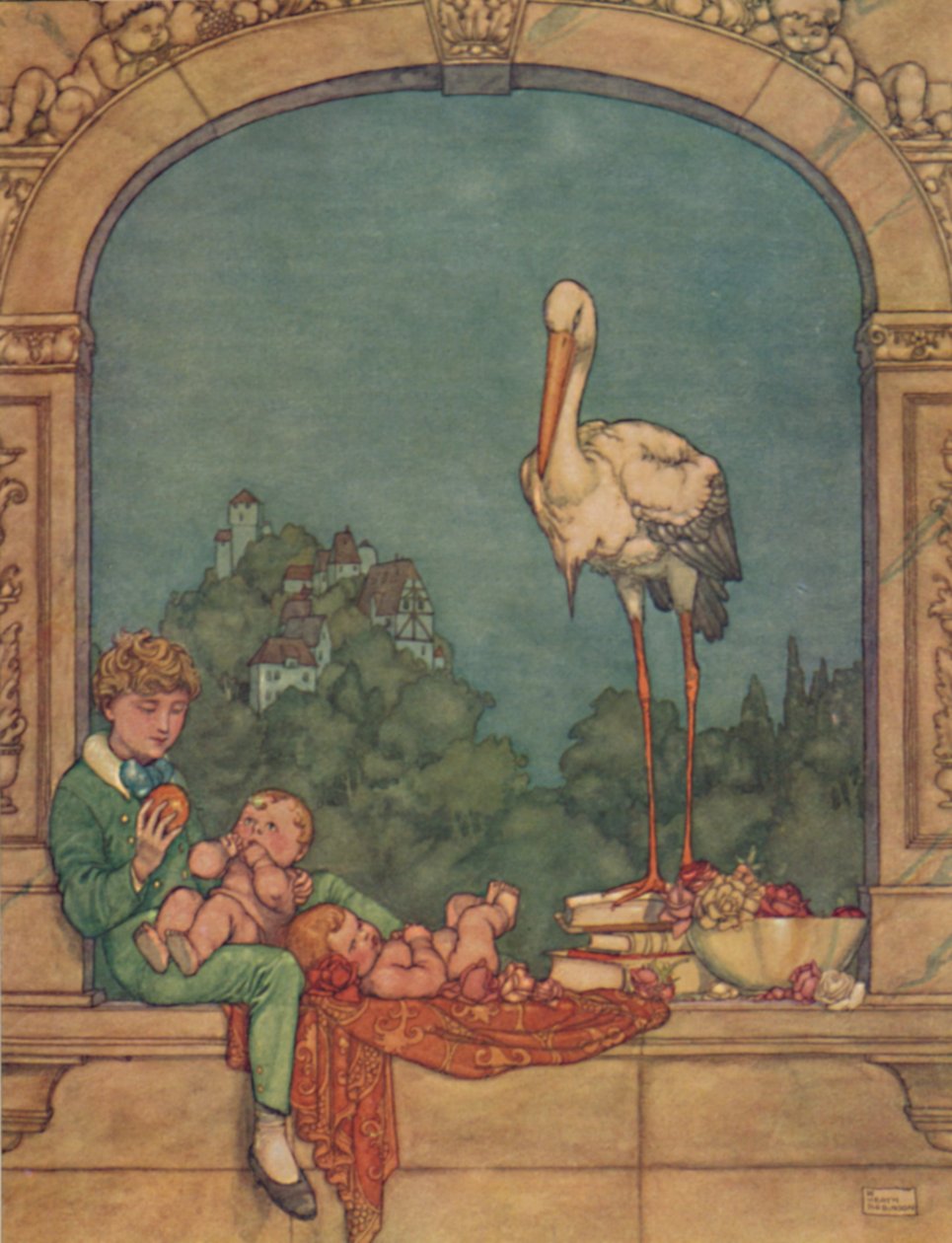 Le traeremos dos pequeños, un hermano y una hermana, c. 1930 de William Heath Robinson