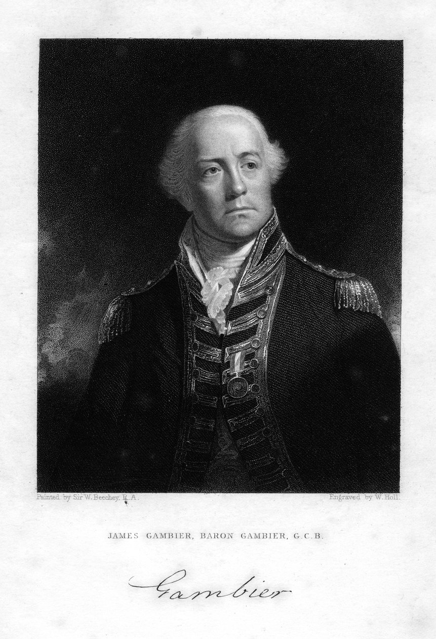 Almirante James Gambier 1756-1833, 1er Barón Gambier, 1837 de W. Holl