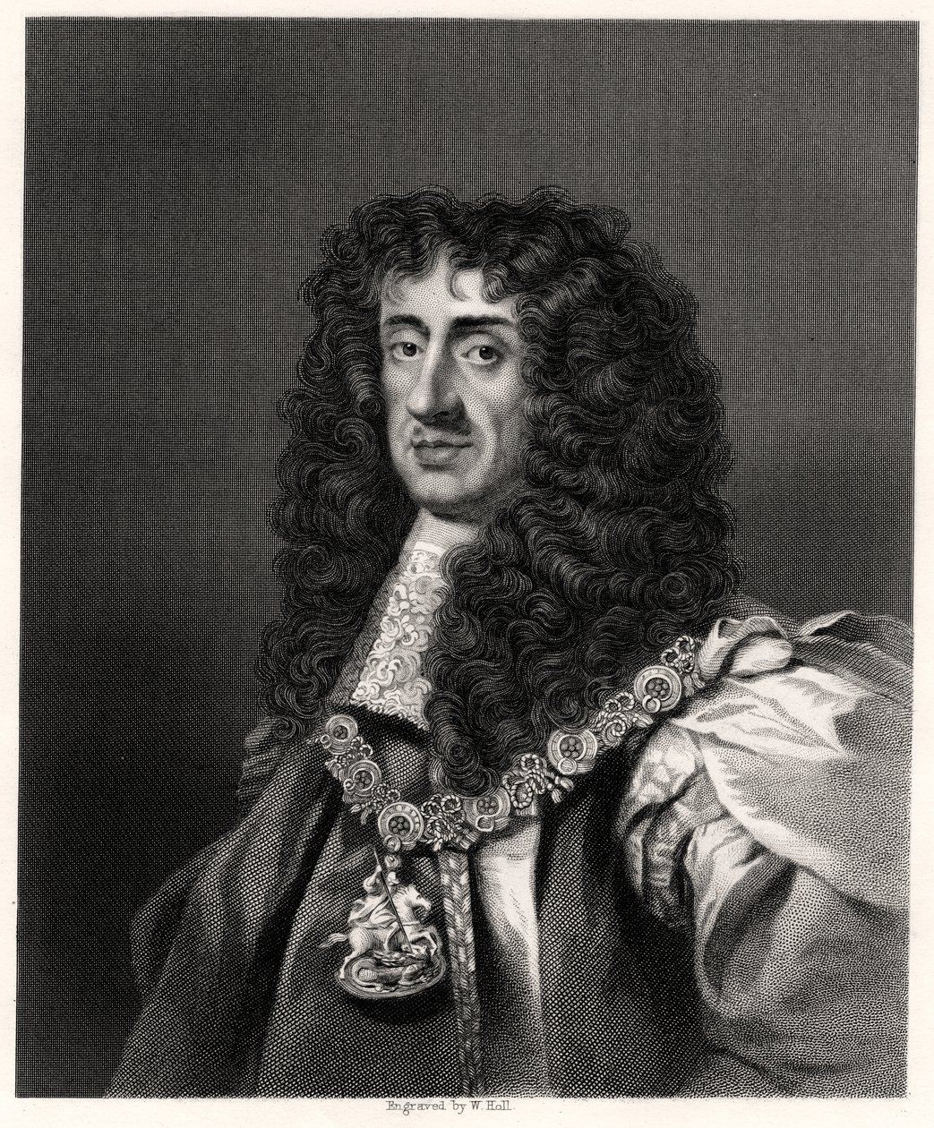 Carlos II, Rey de Gran Bretaña e Irlanda, siglo XIX de W. Holl