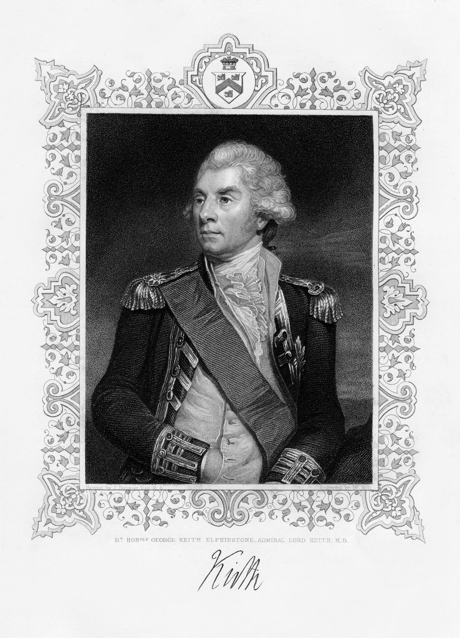 George Keith Elphinstone, 1er Vizconde Keith, almirante británico, siglo XIX de W. Holl