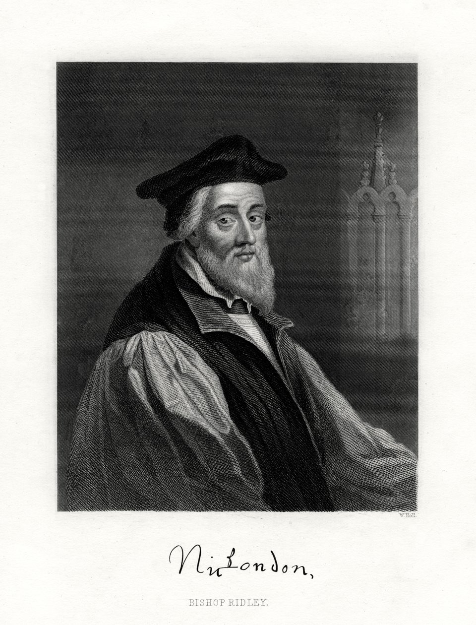 Nicholas Ridley, fallecido el 16 de octubre de 1555, clérigo inglés, siglo XIX de W. Holl