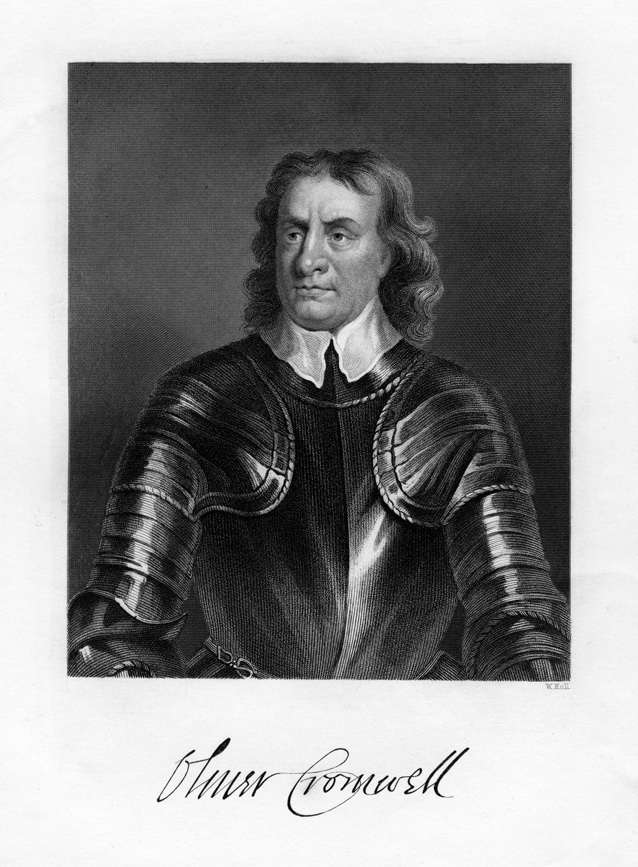 Oliver Cromwell, soldado y estadista inglés, siglo XIX de W. Holl