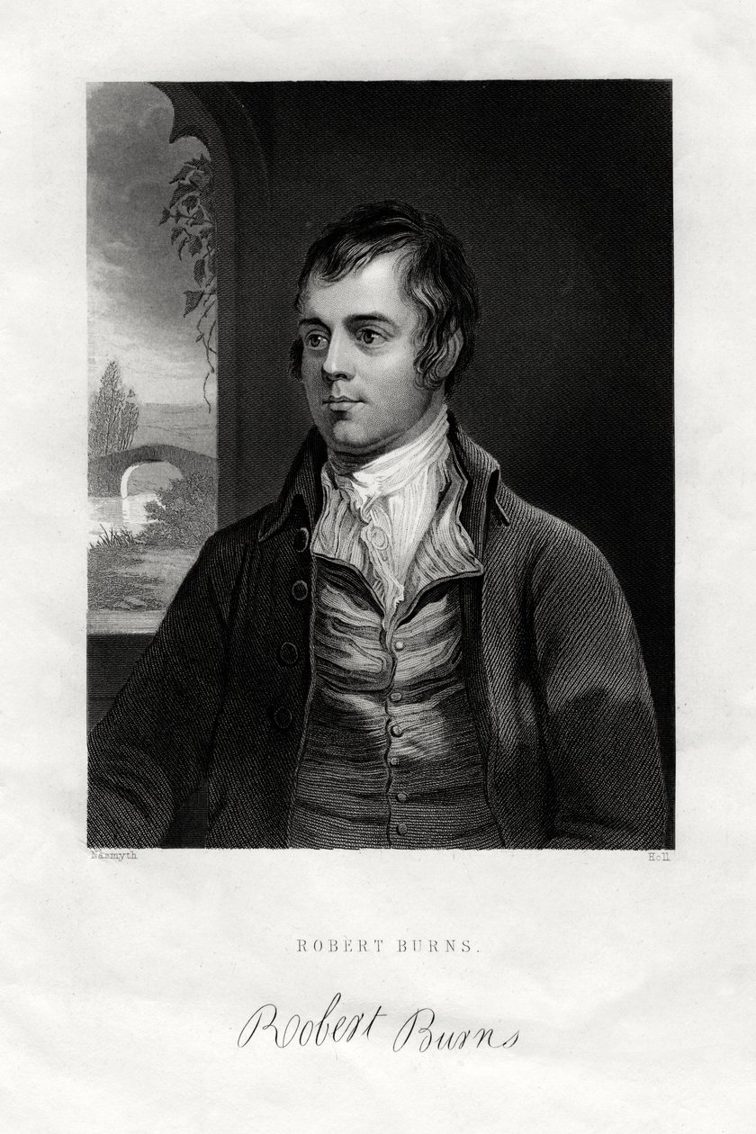 Robert Burns, poeta escocés, siglo XIX de W. Holl