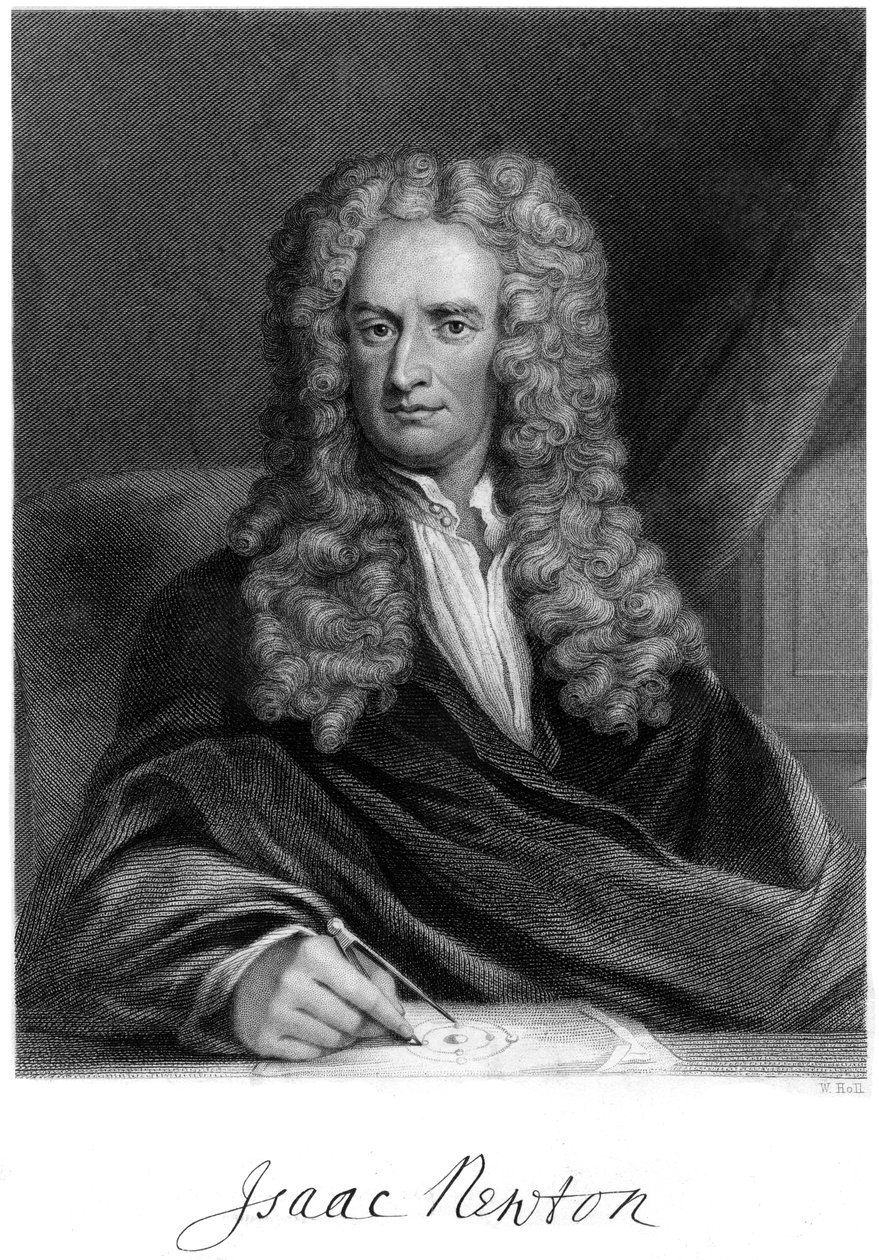 Sir Isaac Newton, matemático, astrónomo y físico inglés, siglo XIX de W. Holl