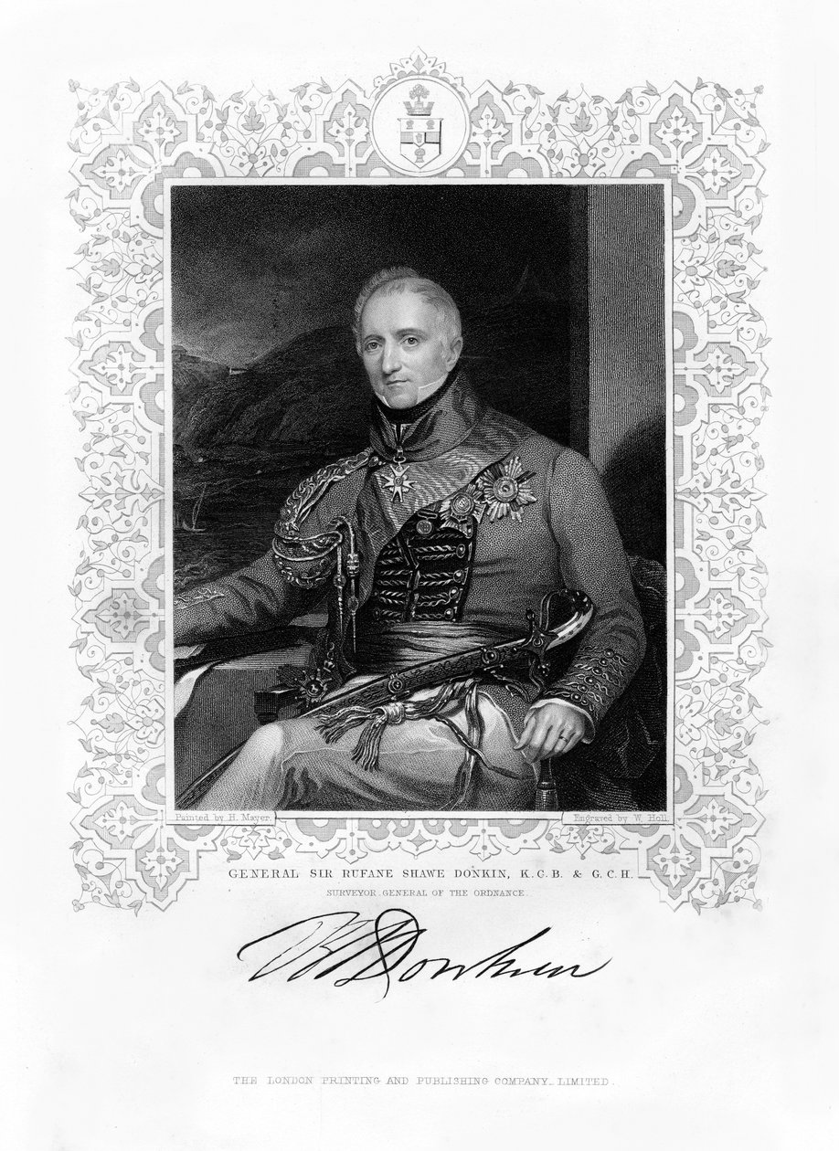 Sir Rufane Shaw Donkin, soldado británico, siglo XIX de W. Holl