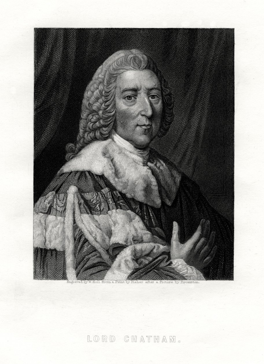 William Pitt, primer conde de Chatham, estadista whig británico, siglo XIX de W. Holl